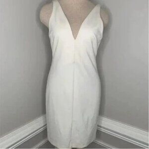 Amanda Uprichard Cream Deep V Sleeveless Dress Size Large NWT